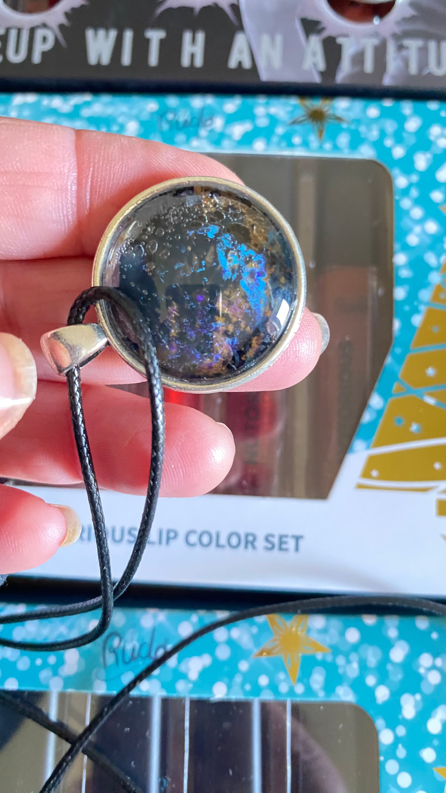 SPECIAL OFFER GIFT SET Rude Hand Made Cabochon Pendant & Free Lipsđź’‹