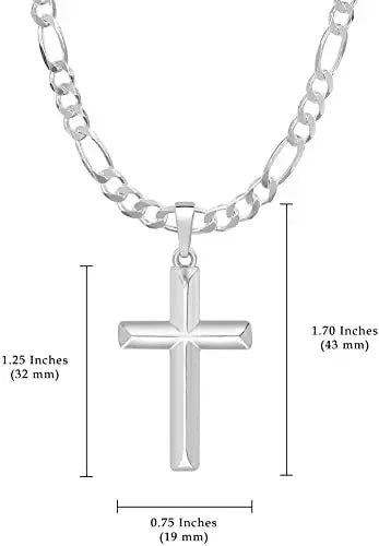Sterling Silver Cross Pendant Chain Necklace
