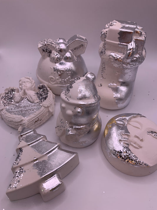 NEW ITEMS Plaster, Guild-Silver & Snow White Ornaments