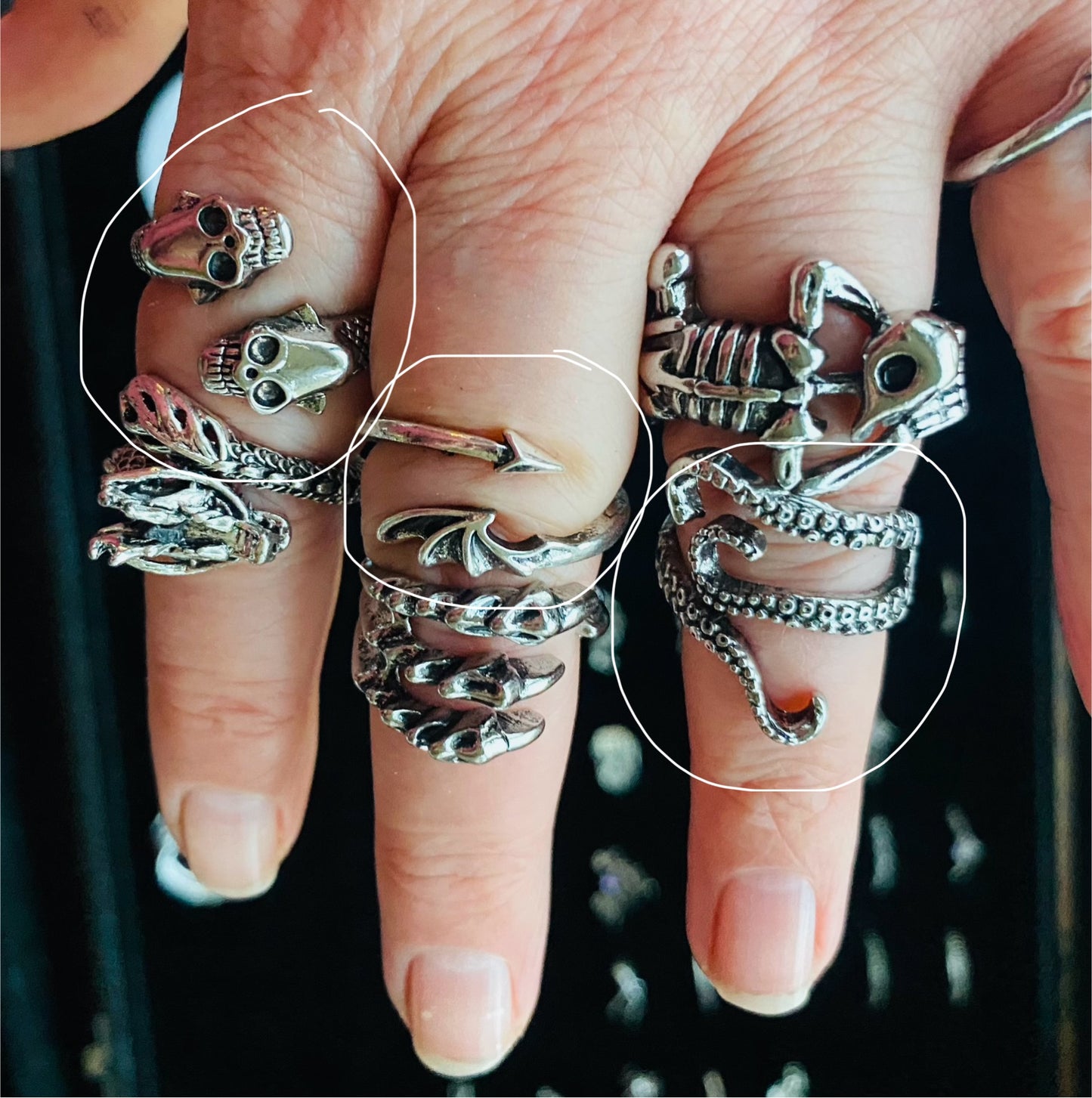 Finger Bling for Goths and Men 🖤