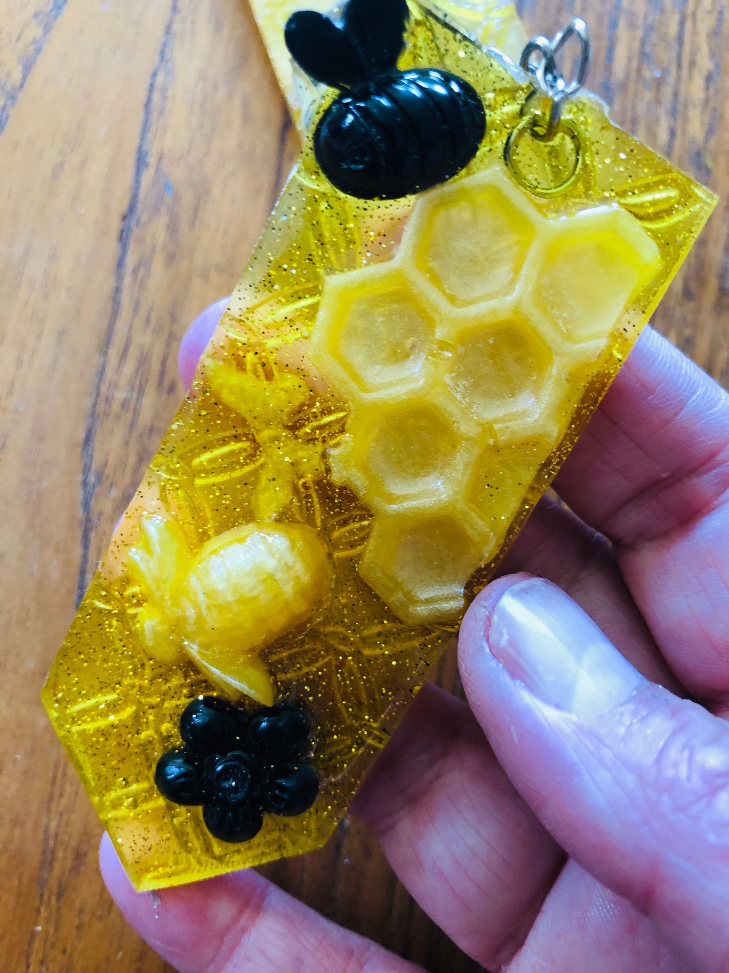Bumble Bee Bag Tags - Resin KeyRings - Made to Order 💛🖤💛