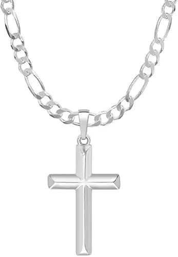 Sterling Silver Cross Pendant Chain Necklace