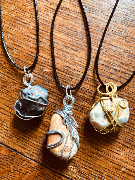Pebble Pendants  - Made by Me - One Off Statement Pieces - Stunning!