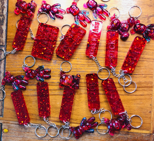 Bears & Swears Combo Devil Red Resin BagBling - KeyRings 😱