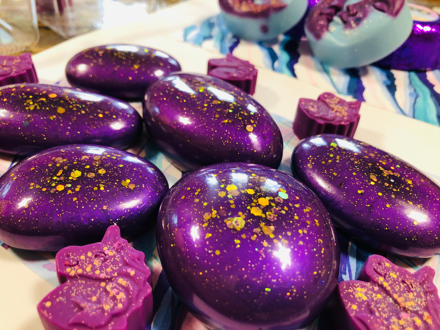 Unique Feel Good Pebbles - Hand Made Resin Pieces 💜 Sustainable Self Care 💜