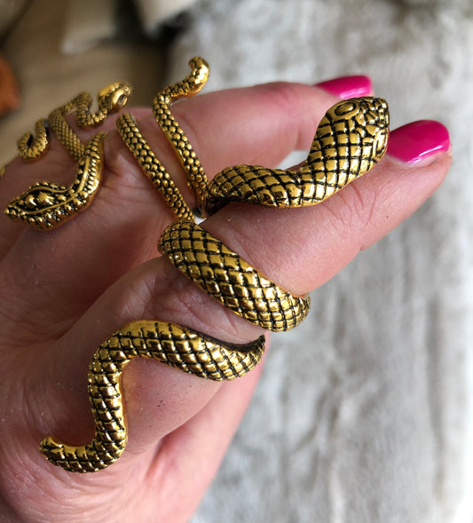 Goth Gold Medusa - Serpent Ring Extra Large
