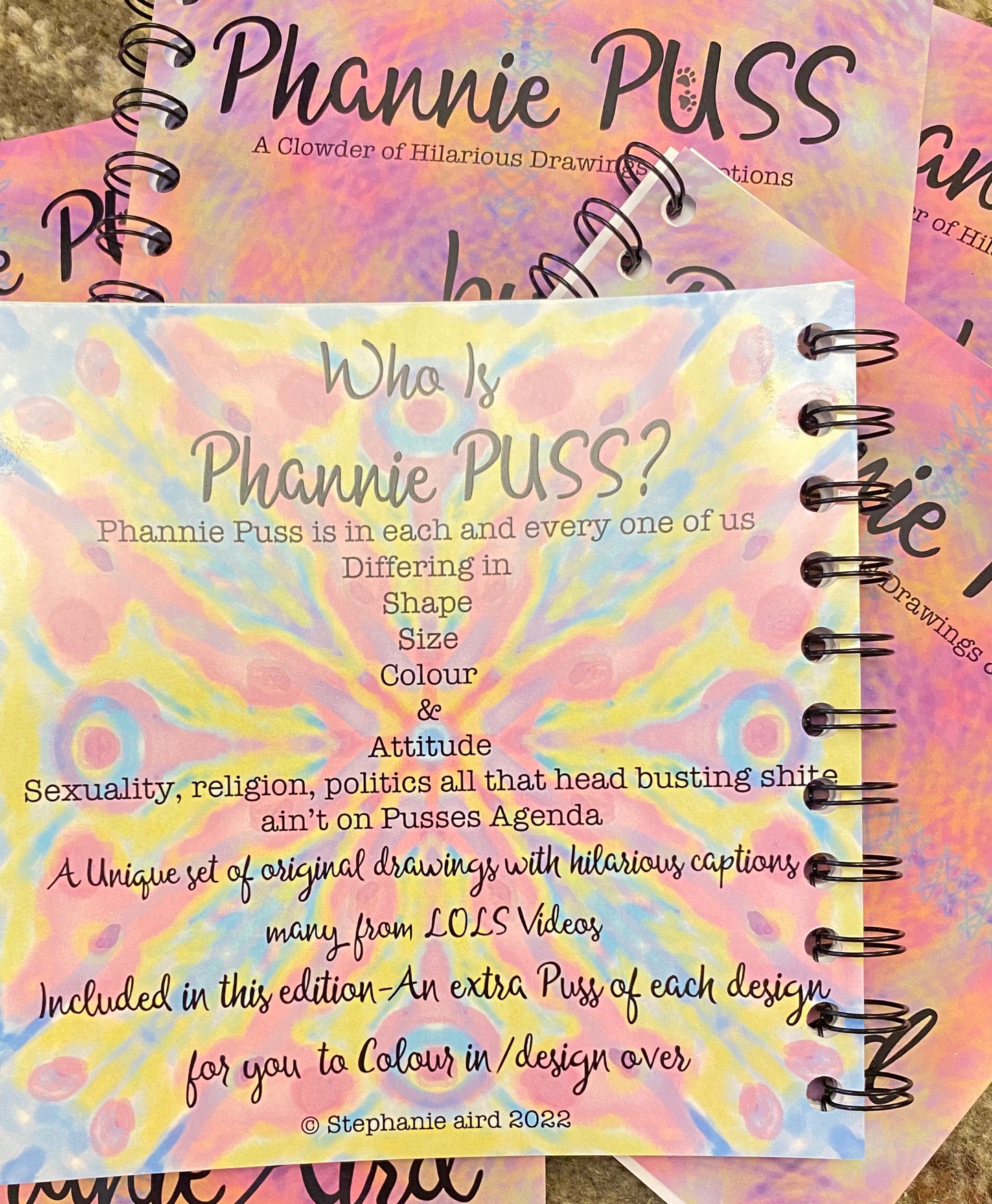 SIGNED - The Totally Unique - Phannie PUSS The Adult Colouring Book
